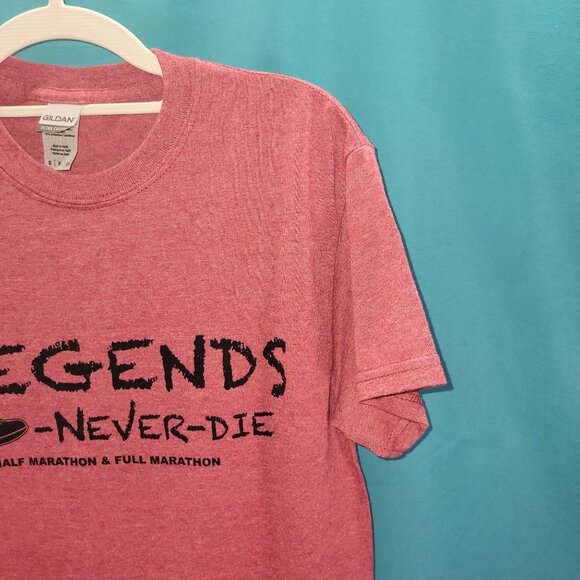 Legends Never Die Marathon Graphic Tee Shirt Gildan Ultra Cotton S Red - Picture 3 of 10